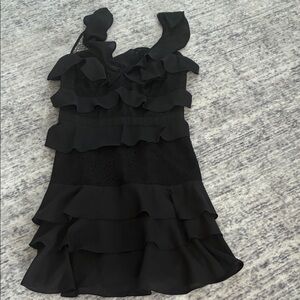 REVOLVE Black Ruffle Mini Dress - wore only once